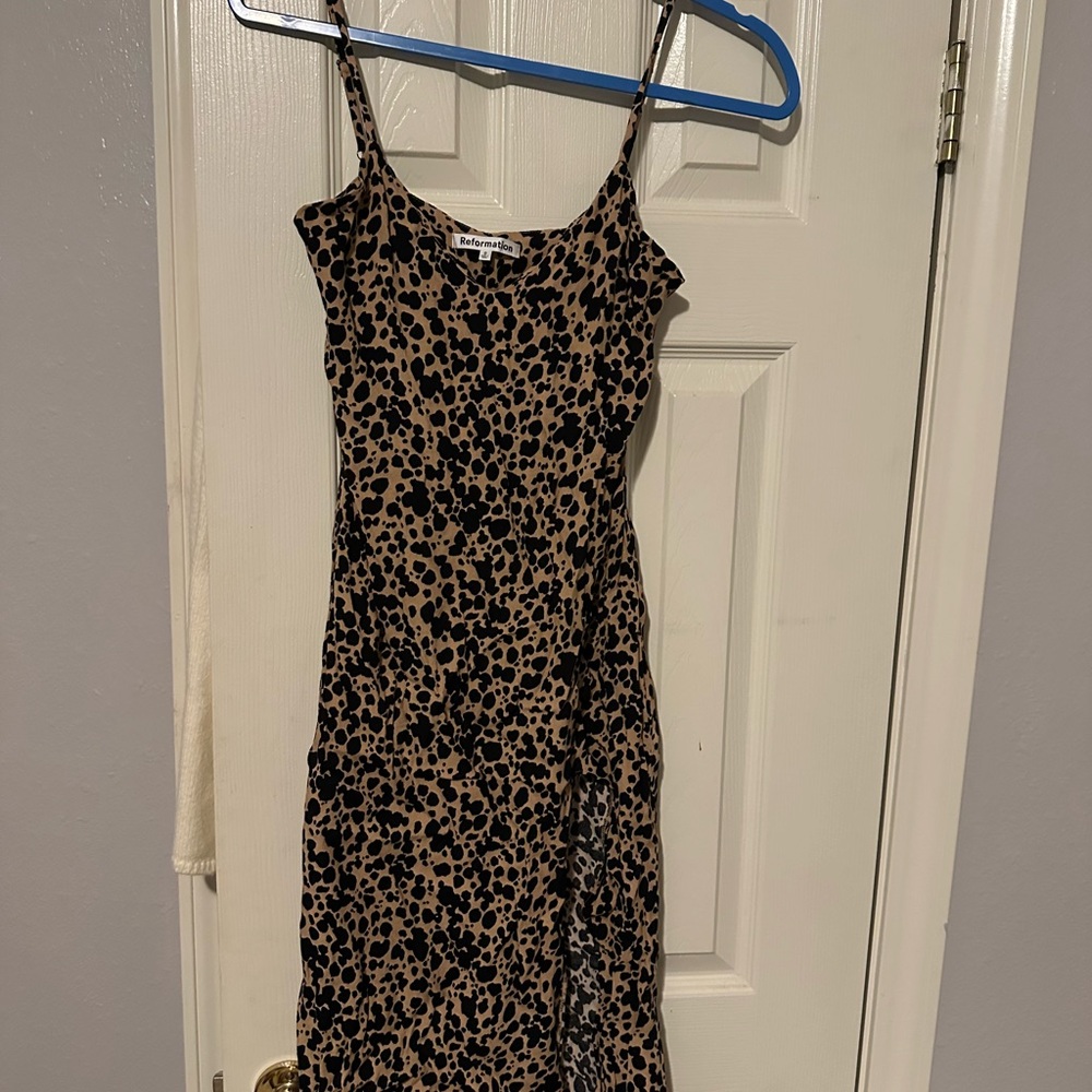 Leopard Print Spaghetti Strap Dress
